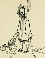 An illustration from Phil May's ABC; fifty-two original designs forming two humorous alphabets from A to Z (1897)