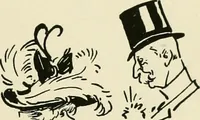 An illustration from Phil May's ABC; fifty-two original designs forming two humorous alphabets from A to Z (1897)