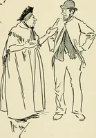 An illustration from Phil May's ABC; fifty-two original designs forming two humorous alphabets from A to Z (1897)