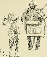 An illustration from Phil May's ABC; fifty-two original designs forming two humorous alphabets from A to Z (1897)