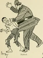 An illustration from Phil May's ABC; fifty-two original designs forming two humorous alphabets from A to Z (1897)