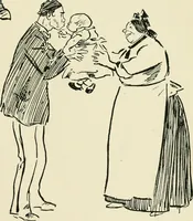 An illustration from Phil May's ABC; fifty-two original designs forming two humorous alphabets from A to Z (1897)