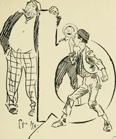 An illustration from Phil May's ABC; fifty-two original designs forming two humorous alphabets from A to Z (1897)