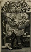 An illustration from Philosophia sacra, sive, Vita divi Stanislai Kostka, Soc. Jesu : iconismis et documentis moralibus illustr[a]ta, ac ejusdem divi praeviis apotheoseos honoribus humillimè consecrata (1715)