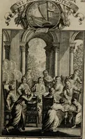 An illustration from Philosophia sacra, sive, Vita divi Stanislai Kostka, Soc. Jesu : iconismis et documentis moralibus illustr[a]ta, ac ejusdem divi praeviis apotheoseos honoribus humillimè consecrata (1715)