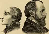 An illustration from Physiognomy : A practical and scientific treatise. Being a manual of instruction in the knowledge of the human physiognomy and organism, considered chemically, architecturally, and mathematically; embracing the discoveries of located traits, with their relative organs and signs of character, together with the three grand natural divisions of the human face (1881)