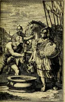 An illustration from Pictura loquens; sive, Heroicarum tabularum Hadriani Schoonebeeck, enarratio et explicatio (1695)