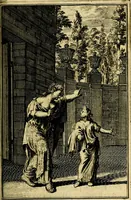 An illustration from Pictura loquens; sive, Heroicarum tabularum Hadriani Schoonebeeck, enarratio et explicatio (1695)