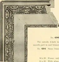 An illustration from Picture frame mouldings, room mouldings, framed pictures, trays, lamps, imported novelties and specialties for the furniture trade, mirrors, picture hardware, fine gold gilding, portrait frames, artist materials and mat boards / Walter L. Lillie. (1913)