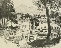 An illustration from Pictures in the Land of Temples; reproductions of a series of lithographs made in the Land of Temples, March-June 1913; (1915)