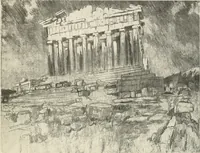An illustration from Pictures in the Land of Temples; reproductions of a series of lithographs made in the Land of Temples, March-June 1913; (1915)