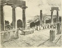 An illustration from Pictures in the Land of Temples; reproductions of a series of lithographs made in the Land of Temples, March-June 1913; (1915)