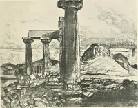 An illustration from Pictures in the Land of Temples; reproductions of a series of lithographs made in the Land of Temples, March-June 1913; (1915)