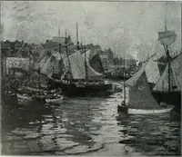 An illustration from The Pictures of 1909. Pall Mall Magazine extra, May 1909 (1909)