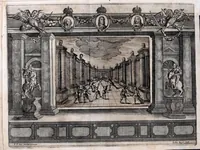 An illustration from Pietas victrix, sive, Flavius Constantinus Magnus, de Maxentio tyranno victor : acta Viennae ludis Caesareis augustissimo romanor. imperatori, Hungariae Bohemiaeque regi Leopoldo, a studiosa juventute Caesarei et Academici collegii Societatis Jesu, mense febrvario, die anno M.DC.LIX (1659)