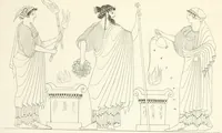 An illustration from Pitture di vasi fittili, esibite dal cav. F. Inghirami per servire di studio alla mitologia ed all storia degli antichi popoli (1838)