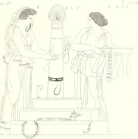 An illustration from Pitture di vasi fittili, esibite dal cav. F. Inghirami per servire di studio alla mitologia ed all storia degli antichi popoli (1838)