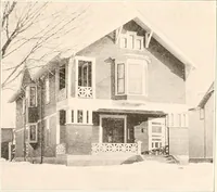 An illustration from The plan book of American dwellings : being a compilation of original home designs, showing actual photographic exteriors and floor plans of moderately priced bungalows, cottages, residences (1914)