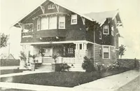 An illustration from The plan book of American dwellings : being a compilation of original home designs, showing actual photographic exteriors and floor plans of moderately priced bungalows, cottages, residences (1914)