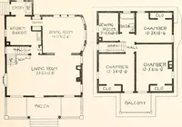 An illustration from The plan book of American dwellings : being a compilation of original home designs, showing actual photographic exteriors and floor plans of moderately priced bungalows, cottages, residences (1914)