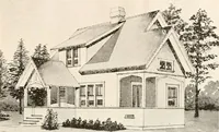 An illustration from The plan book of American dwellings : being a compilation of original home designs, showing actual photographic exteriors and floor plans of moderately priced bungalows, cottages, residences (1914)