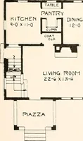 An illustration from The plan book of American dwellings : being a compilation of original home designs, showing actual photographic exteriors and floor plans of moderately priced bungalows, cottages, residences (1914)