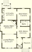An illustration from The plan book of American dwellings : being a compilation of original home designs, showing actual photographic exteriors and floor plans of moderately priced bungalows, cottages, residences (1914)