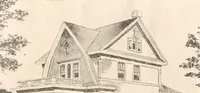 An illustration from The plan book of American dwellings : being a compilation of original home designs, showing actual photographic exteriors and floor plans of moderately priced bungalows, cottages, residences (1914)