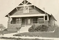 An illustration from The plan book of American dwellings : being a compilation of original home designs, showing actual photographic exteriors and floor plans of moderately priced bungalows, cottages, residences (1914)