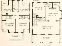An illustration from The plan book of American dwellings : being a compilation of original home designs, showing actual photographic exteriors and floor plans of moderately priced bungalows, cottages, residences (1914)