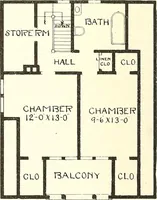 An illustration from The plan book of American dwellings : being a compilation of original home designs, showing actual photographic exteriors and floor plans of moderately priced bungalows, cottages, residences (1914)
