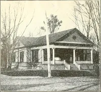 An illustration from The plan book of American dwellings : being a compilation of original home designs, showing actual photographic exteriors and floor plans of moderately priced bungalows, cottages, residences (1914)