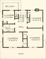 An illustration from The plan book of American dwellings : being a compilation of original home designs, showing actual photographic exteriors and floor plans of moderately priced bungalows, cottages, residences (1914)