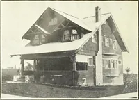 An illustration from The plan book of American dwellings : being a compilation of original home designs, showing actual photographic exteriors and floor plans of moderately priced bungalows, cottages, residences (1914)