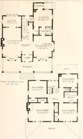 An illustration from The plan book of American dwellings : being a compilation of original home designs, showing actual photographic exteriors and floor plans of moderately priced bungalows, cottages, residences (1914)