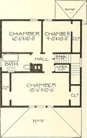 An illustration from The plan book of American dwellings : being a compilation of original home designs, showing actual photographic exteriors and floor plans of moderately priced bungalows, cottages, residences (1914)