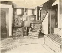 An illustration from The plan book of American dwellings : being a compilation of original home designs, showing actual photographic exteriors and floor plans of moderately priced bungalows, cottages, residences (1914)