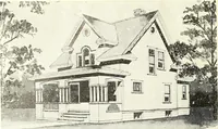 An illustration from The plan book of American dwellings : being a compilation of original home designs, showing actual photographic exteriors and floor plans of moderately priced bungalows, cottages, residences (1914)