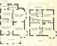 An illustration from The plan book of American dwellings : being a compilation of original home designs, showing actual photographic exteriors and floor plans of moderately priced bungalows, cottages, residences (1914)