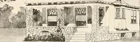 An illustration from The plan book of American dwellings : being a compilation of original home designs, showing actual photographic exteriors and floor plans of moderately priced bungalows, cottages, residences (1914)