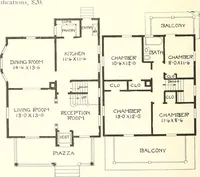 An illustration from The plan book of American dwellings : being a compilation of original home designs, showing actual photographic exteriors and floor plans of moderately priced bungalows, cottages, residences (1914)