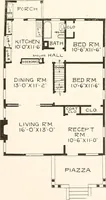 An illustration from The plan book of American dwellings : being a compilation of original home designs, showing actual photographic exteriors and floor plans of moderately priced bungalows, cottages, residences (1914)