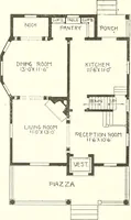 An illustration from The plan book of American dwellings : being a compilation of original home designs, showing actual photographic exteriors and floor plans of moderately priced bungalows, cottages, residences (1914)