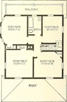 An illustration from The plan book of American dwellings : being a compilation of original home designs, showing actual photographic exteriors and floor plans of moderately priced bungalows, cottages, residences (1914)