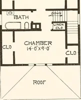 An illustration from The plan book of American dwellings : being a compilation of original home designs, showing actual photographic exteriors and floor plans of moderately priced bungalows, cottages, residences (1914)