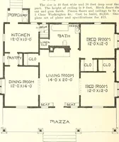 An illustration from The plan book of American dwellings : being a compilation of original home designs, showing actual photographic exteriors and floor plans of moderately priced bungalows, cottages, residences (1914)