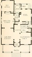An illustration from The plan book of American dwellings : being a compilation of original home designs, showing actual photographic exteriors and floor plans of moderately priced bungalows, cottages, residences (1914)