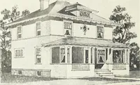 An illustration from The plan book of American dwellings : being a compilation of original home designs, showing actual photographic exteriors and floor plans of moderately priced bungalows, cottages, residences (1914)