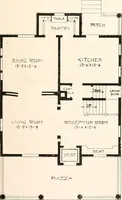 An illustration from The plan book of American dwellings : being a compilation of original home designs, showing actual photographic exteriors and floor plans of moderately priced bungalows, cottages, residences (1914)
