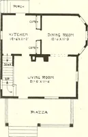 An illustration from The plan book of American dwellings : being a compilation of original home designs, showing actual photographic exteriors and floor plans of moderately priced bungalows, cottages, residences (1914)